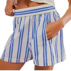 Free People Get Free Striped Pull-On Short XS Cotton Elastic Waist Casual Lounge